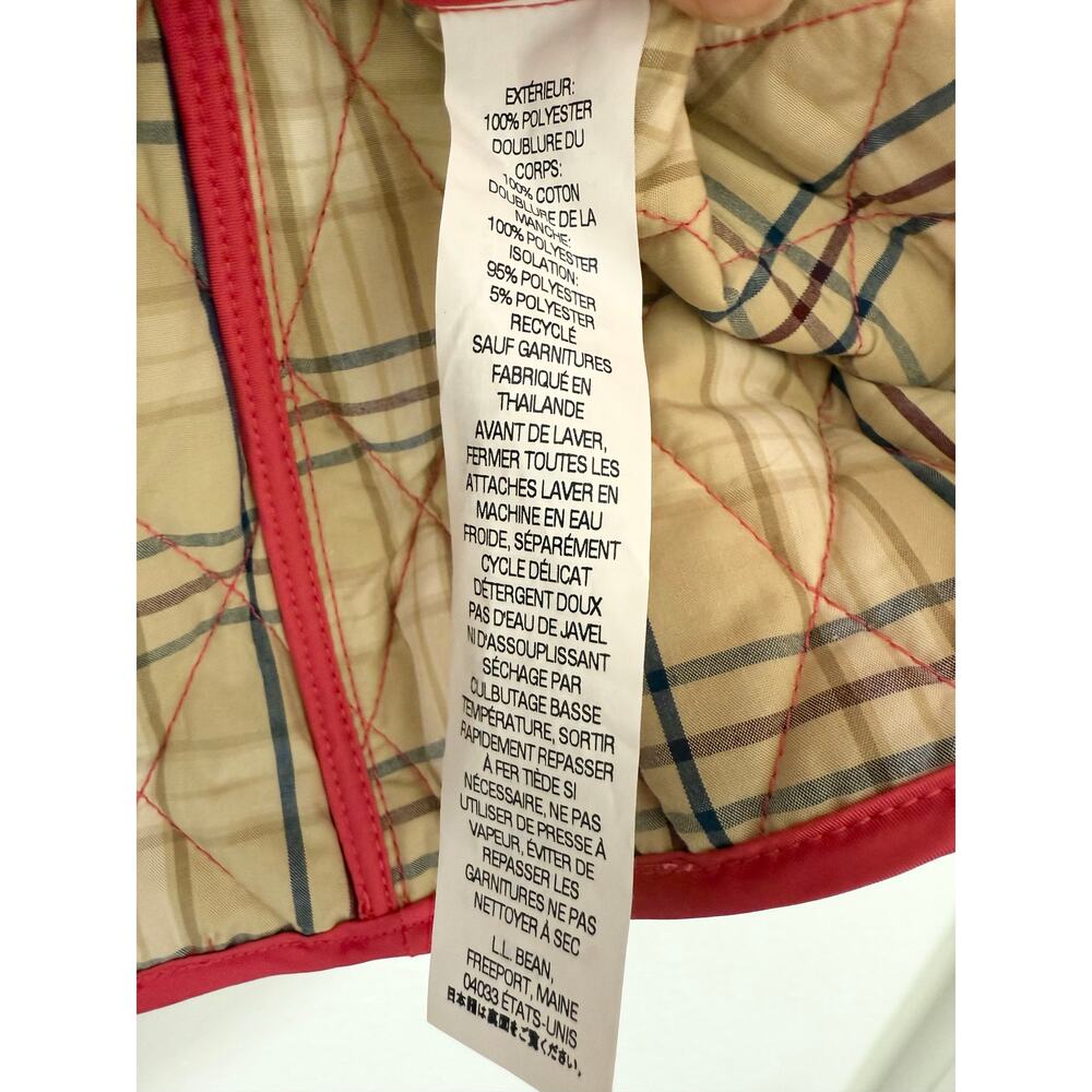 LL Bean Quilted Jacket Snap Front Pink Plaid Lined Sz S Preppy Outdoors Gorpcore - Picture 7 of 8